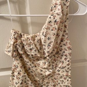 One shoulder floral dress